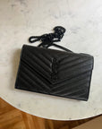 Saint Laurent Cassandra Black Wallet On Chain