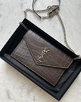 Saint Laurent croco wallet on chain bag