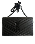 Saint Laurent Cassandra Black Wallet On Chain