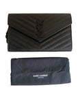 Saint Laurent Cassandra Black Wallet On Chain