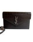 Saint Laurent croco wallet on chain bag
