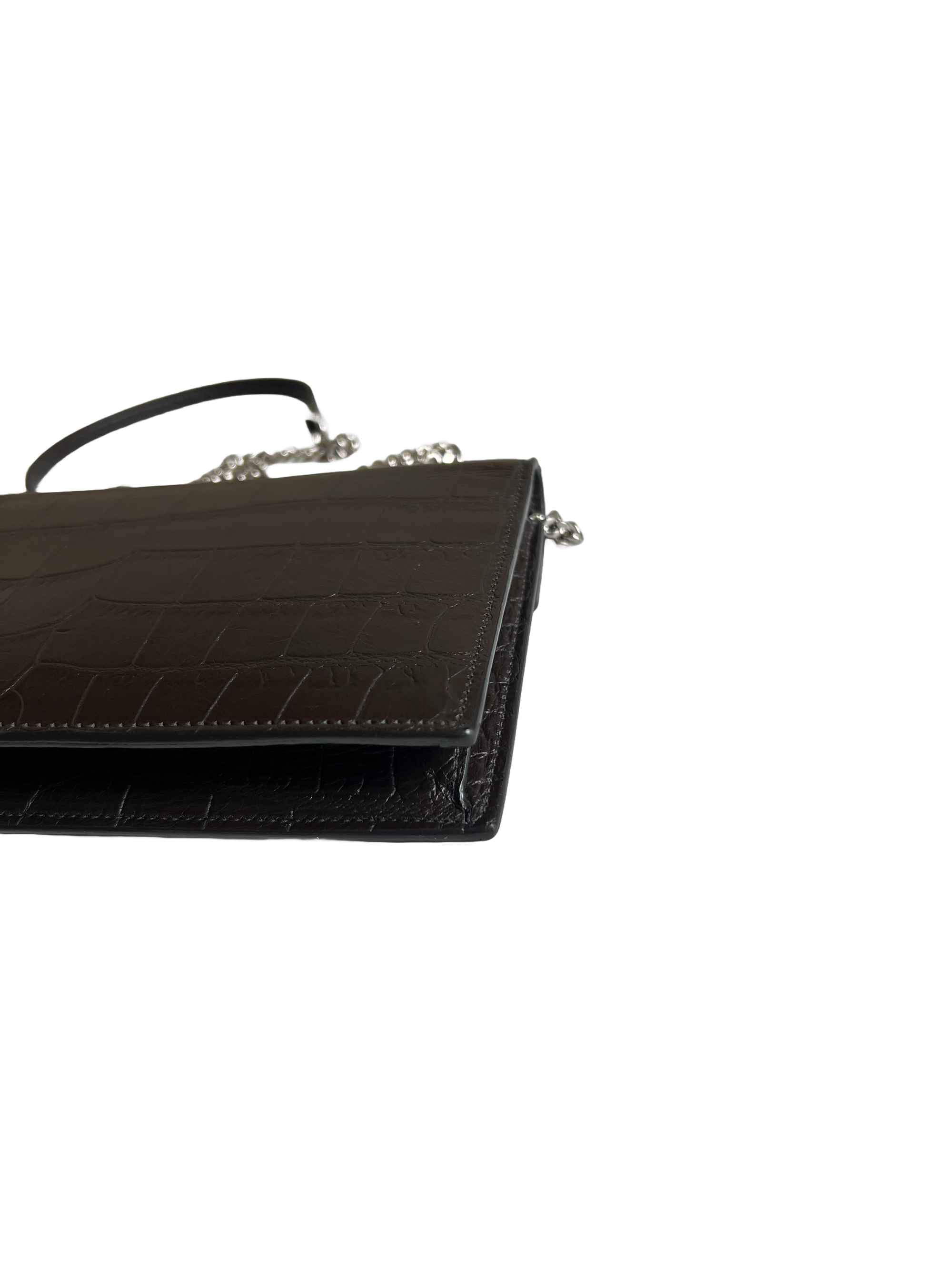 Saint Laurent croco wallet on chain bag