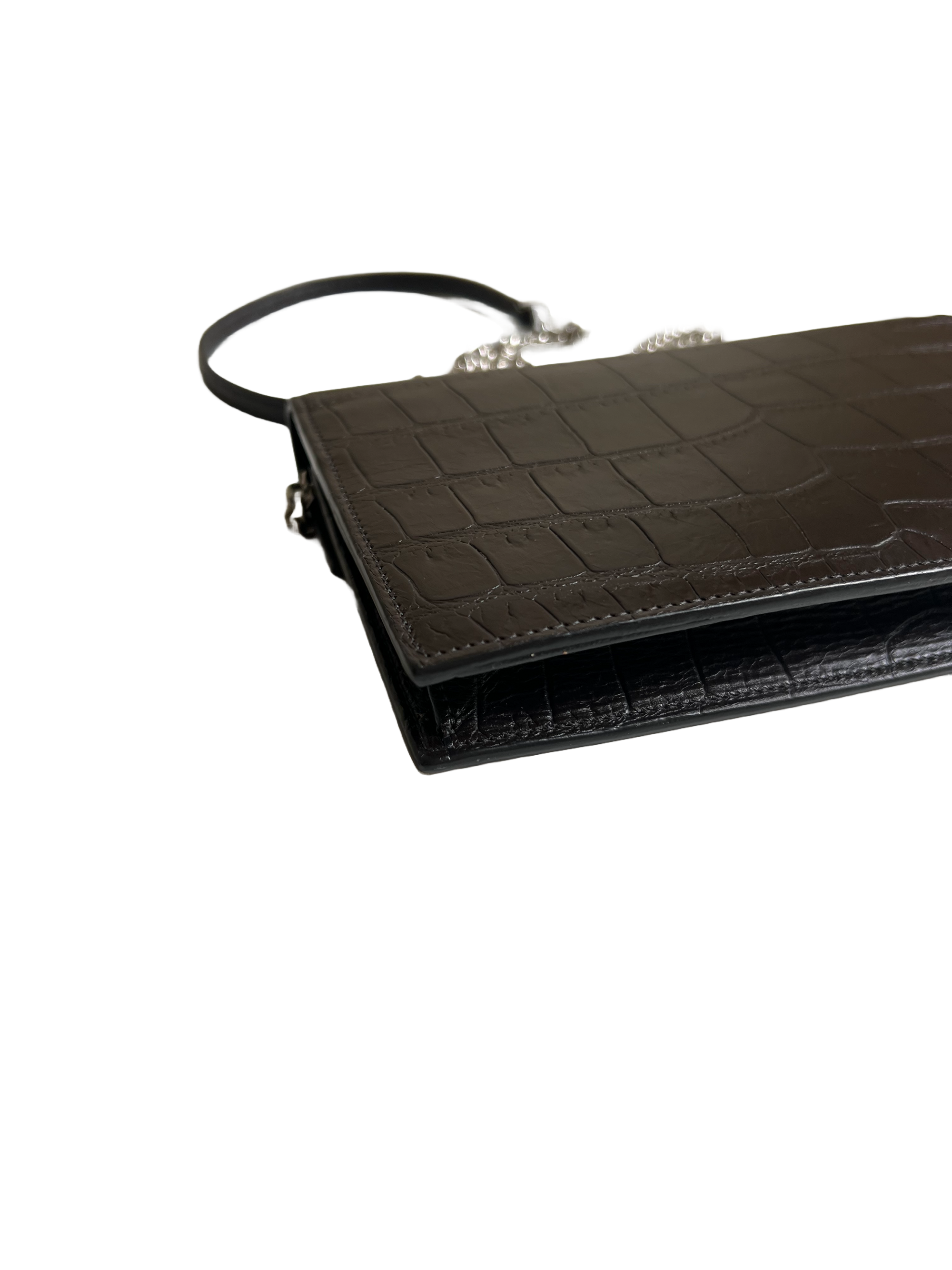 Saint Laurent croco wallet on chain bag