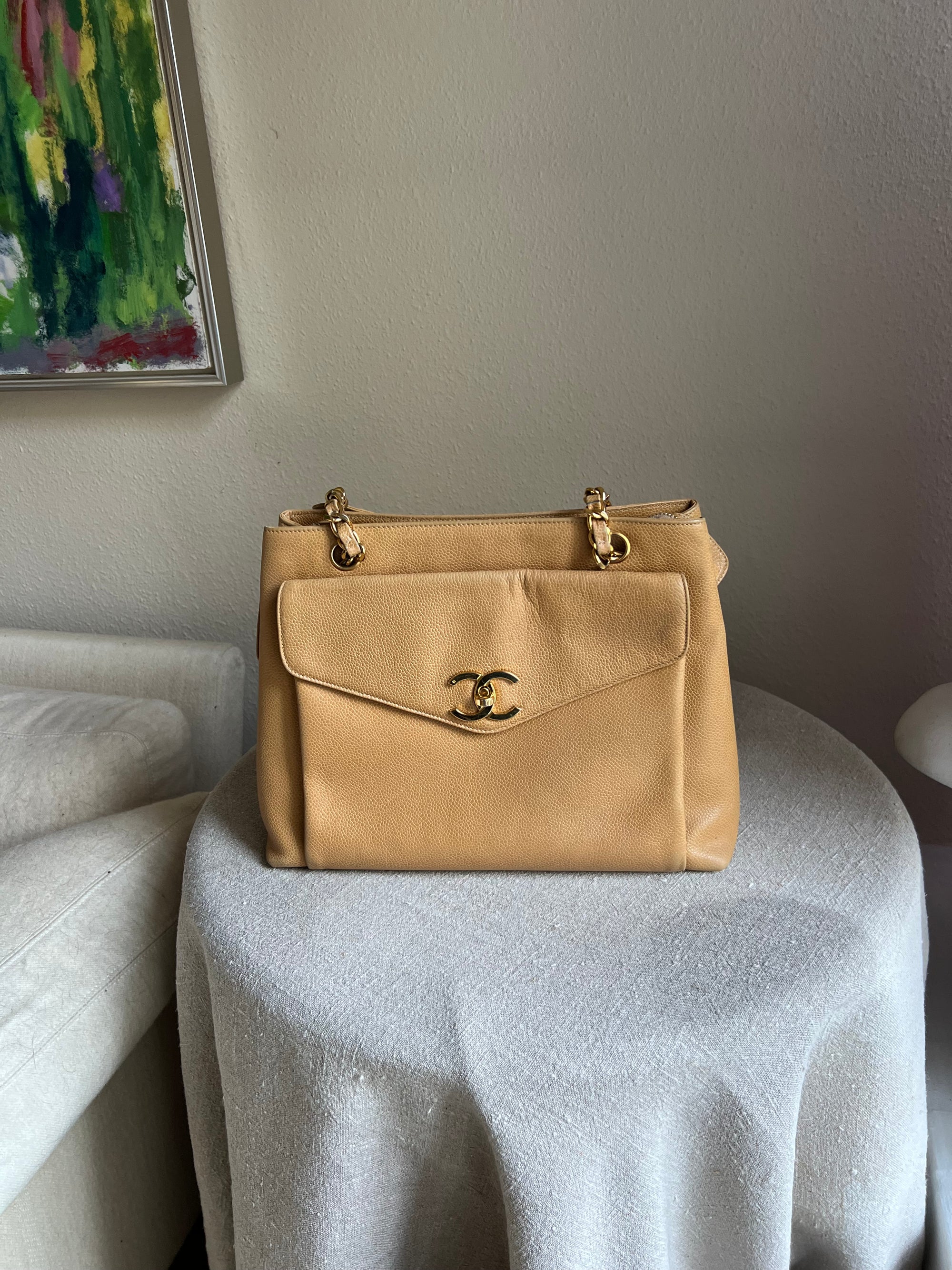 Chanel Mark Caviar Skin Chain Shoulder Bag