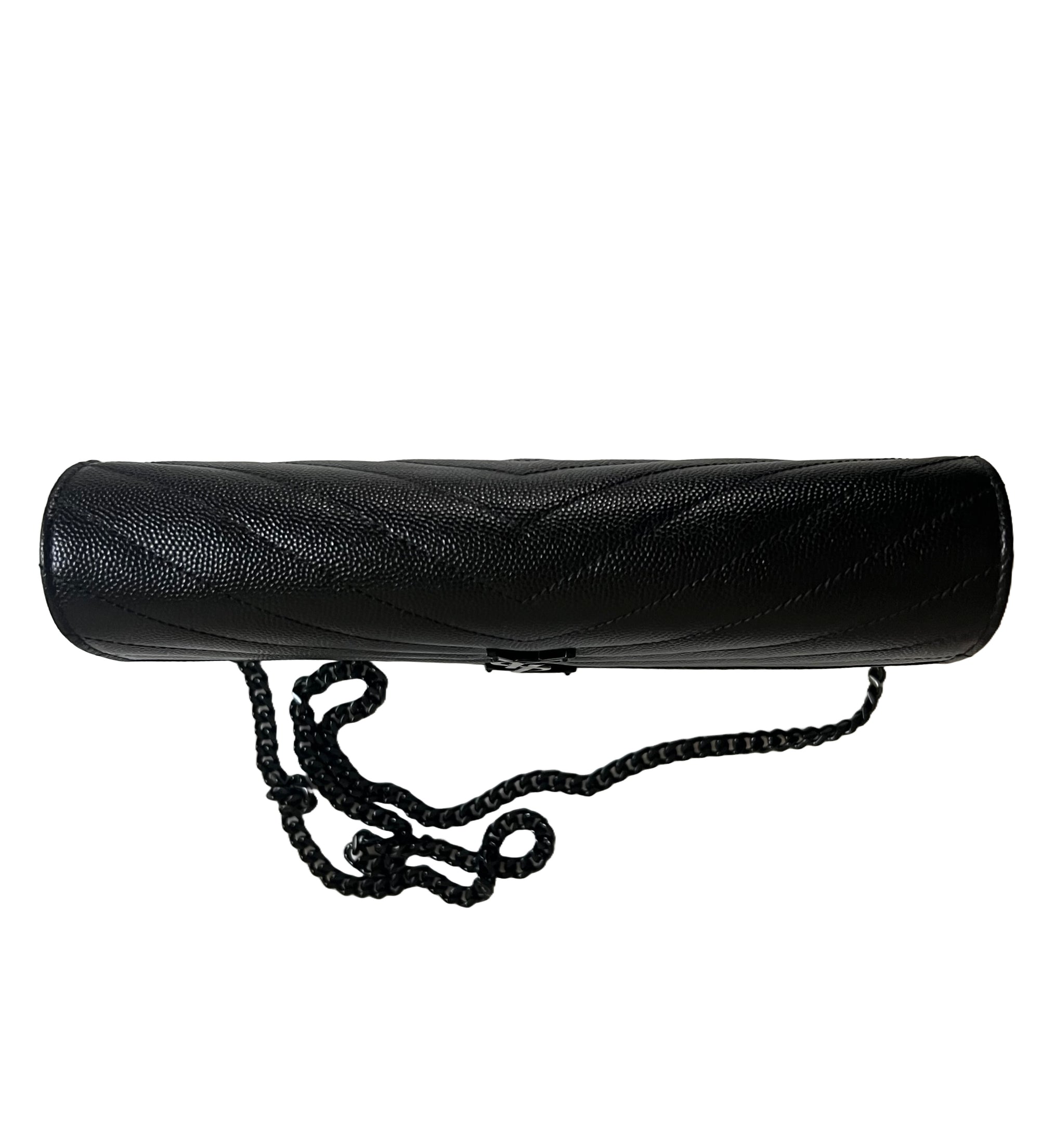 Saint Laurent Cassandra Black Wallet On Chain