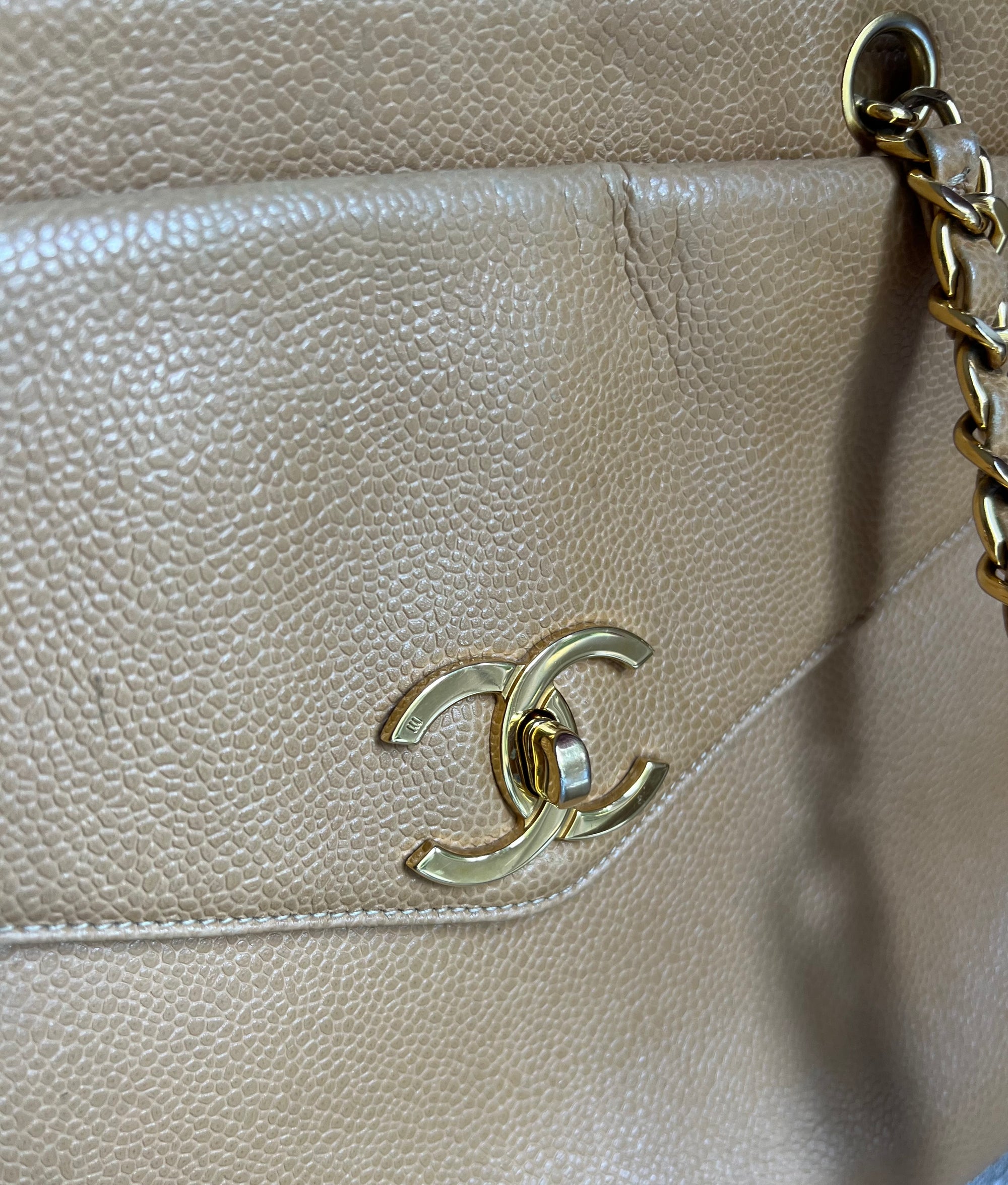 Chanel Mark Caviar Skin Chain Shoulder Bag