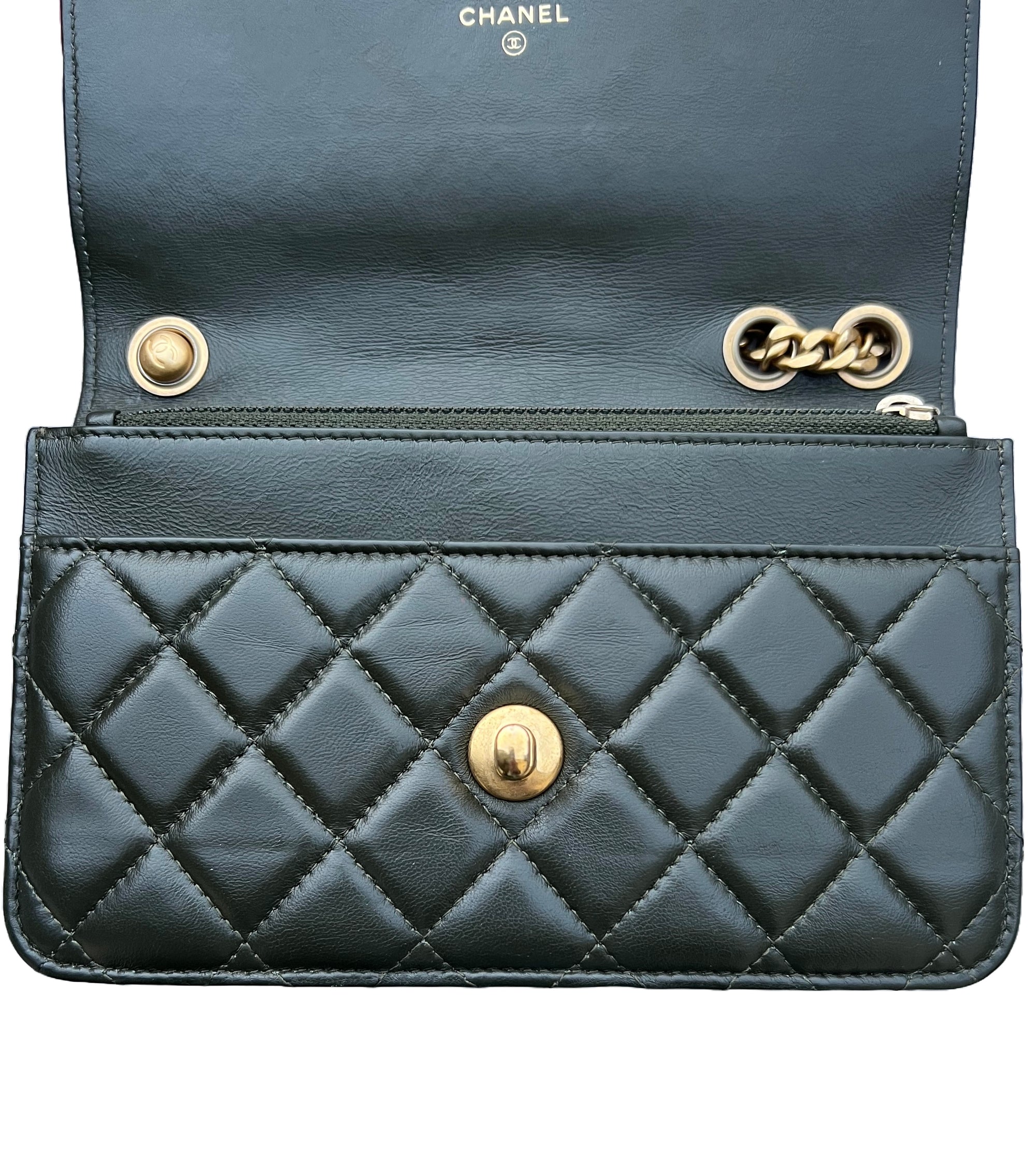 Chanel Matelasse WOC Army Green