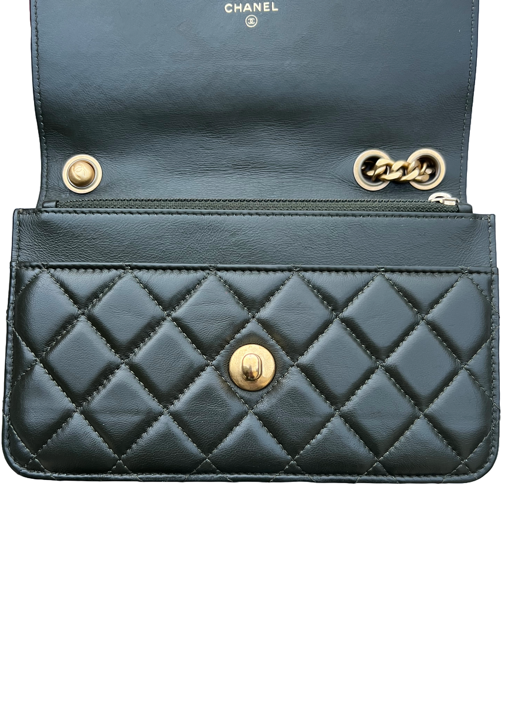 Chanel Matelasse WOC Army Green