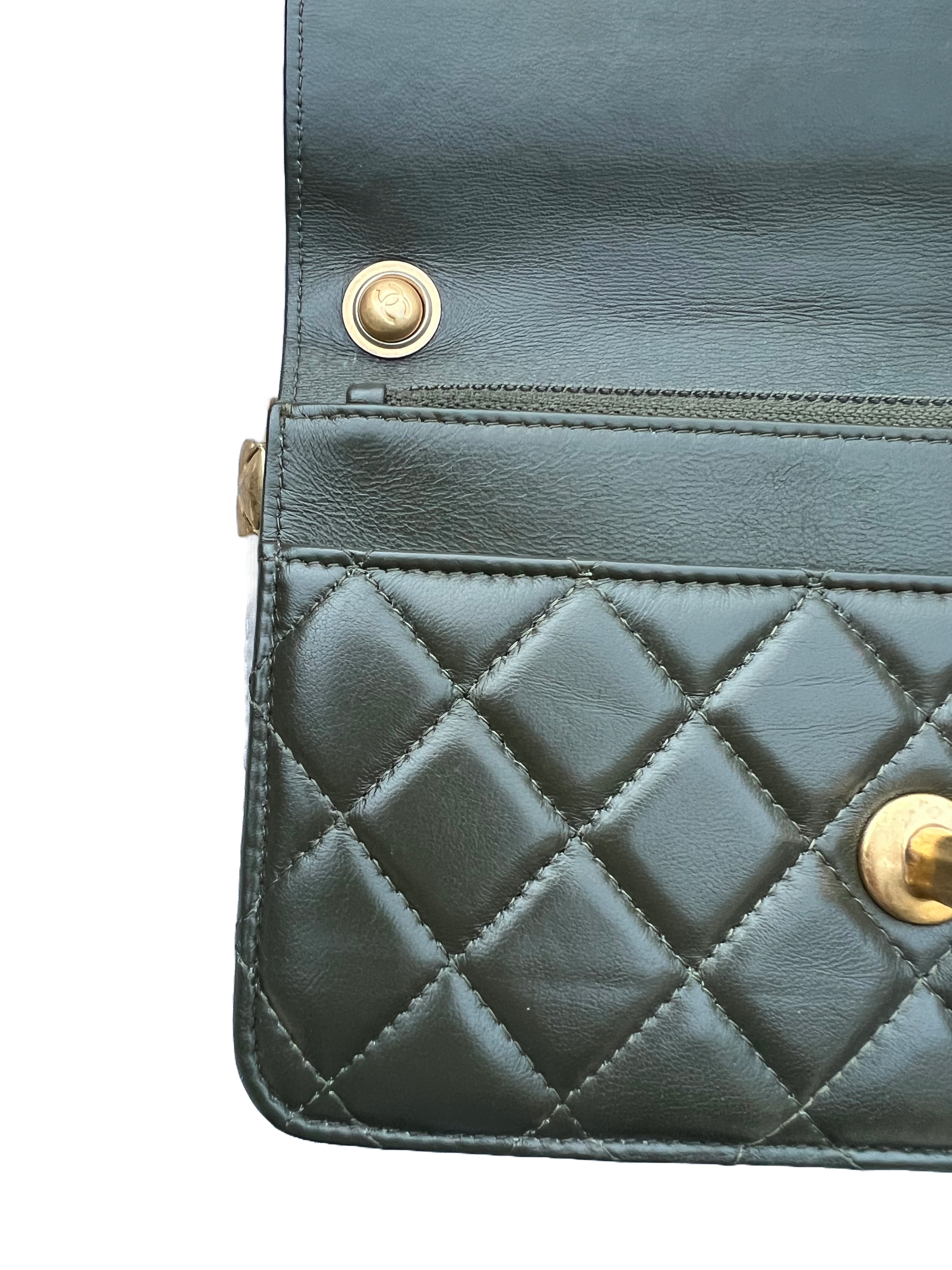 Chanel Matelasse WOC Army Green